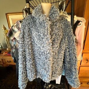 Gorgeous Wooly Look Jacket by Tahari Sz. L.. Worn once.. Medium Blue/Lined
